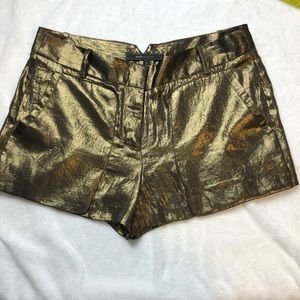 BCBG MAXAZRIA Bruna Gold Black Shorts